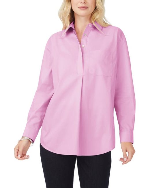 Foxcroft Lacey Non-Iron Popover Tunic Top in at