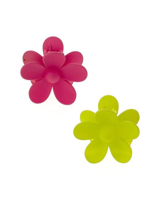 Ettika 2-Pack Assorted Daisy Claw Hair Clips in Pink at