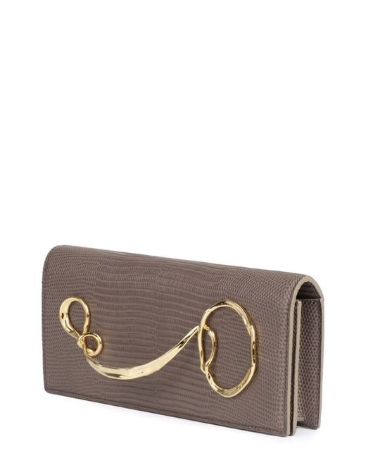Alexis Bittar Twisted Side Handle Leather Clutch in at