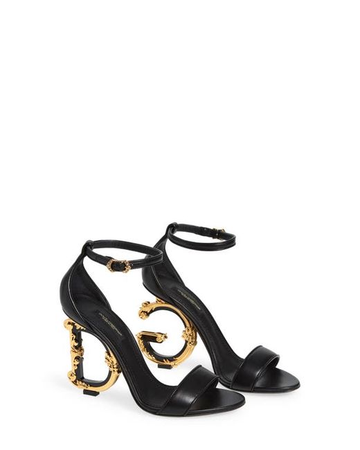 Dolce & Gabbana Keira Baroque DG Heel Sandal in at