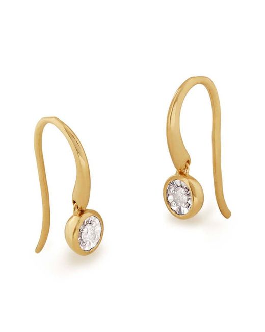 Monica Vinader Diamond Essential Drop Earrings in at