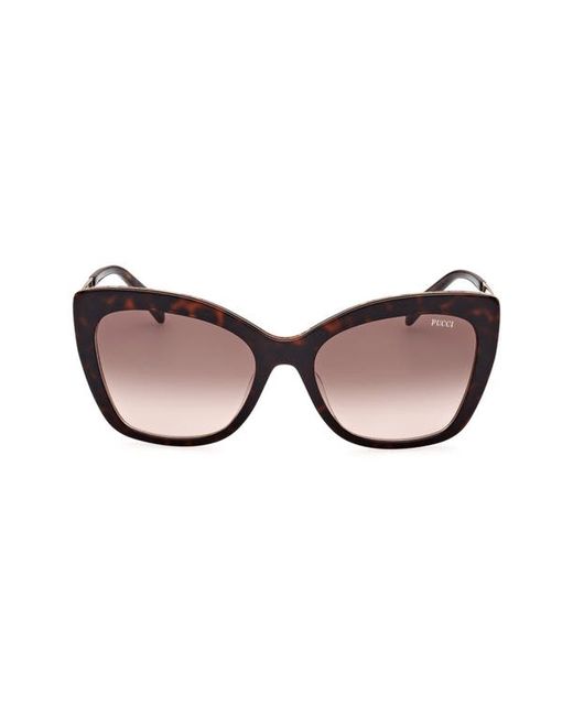 Emilio Pucci 58mm Square Sunglasses in Dark Havana Gradient at