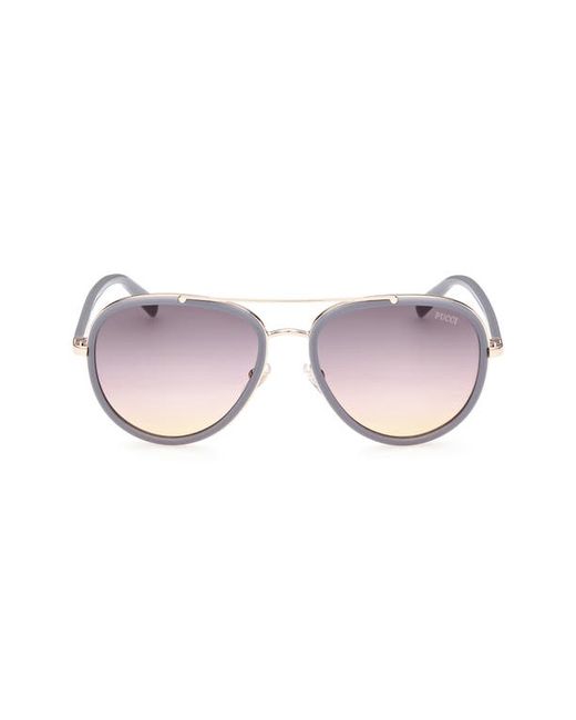 Emilio Pucci 57mm Aviator Sunglasses in Grey/Other Gradient Smoke at