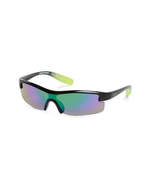 Skechers Gradient Mirrored Shield Sunglasses in Shiny Mirror at