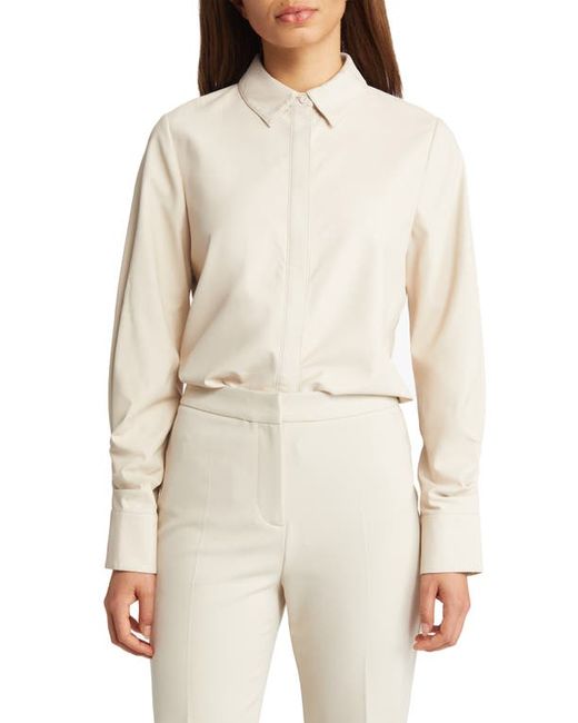 Kobi Halperin Faux Leather Button-Up Shirt in at