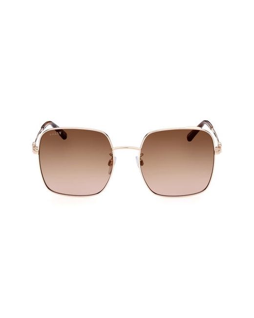 Bally 57mm Gradient Square Sunglasses in Rose Gold/Gradient Brown at