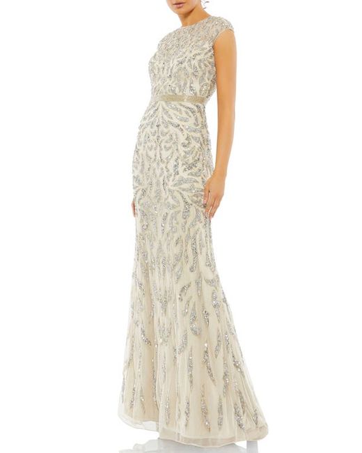 Mac Duggal Beaded Paisley Sleeveless Trumpet Gown in at
