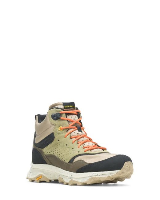 Merrell Speed Solo Mid Waterproof High Top Hiking Sneaker in Clay/Olive at
