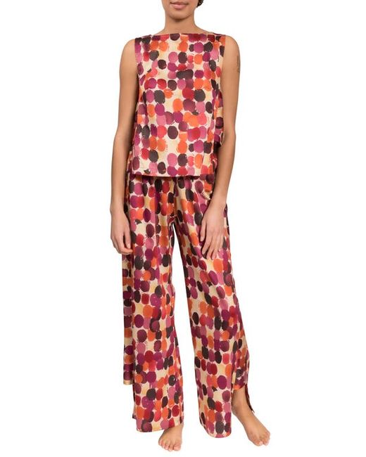 Everyday Ritual Piper Wide Leg Sleeveless Cotton Pajamas in at