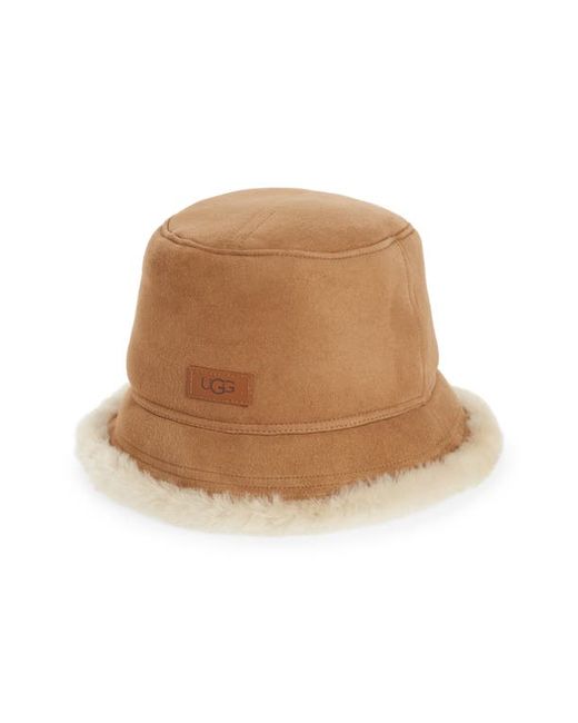 uggr UGGr Genuine Shearling Bucket Hat in at