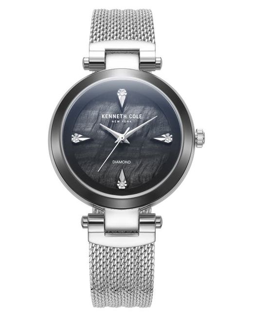 Kenneth Cole Diamond Index Mesh Strap Watch 34mm in at