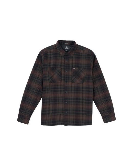 Volcom Overstoned Plaid Flannel Button-Up Shirt in at