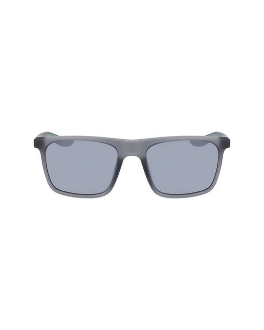 Nike Chak 54mm Rectangular Sunglasses in Matte Dark Grey Flash at