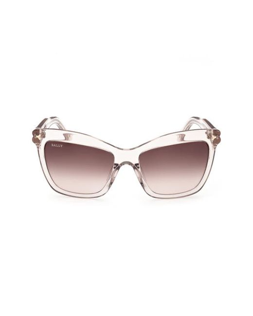 Bally 56mm Gradient Cat Eye Sunglasses in Shiny Brown at