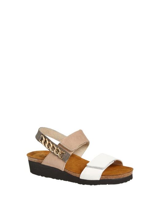 Naot Eliana Slingback Sandal in White/Grey Leather at