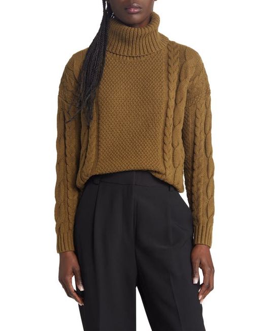 Madewell Crockett Cable Turtleneck Sweater in at