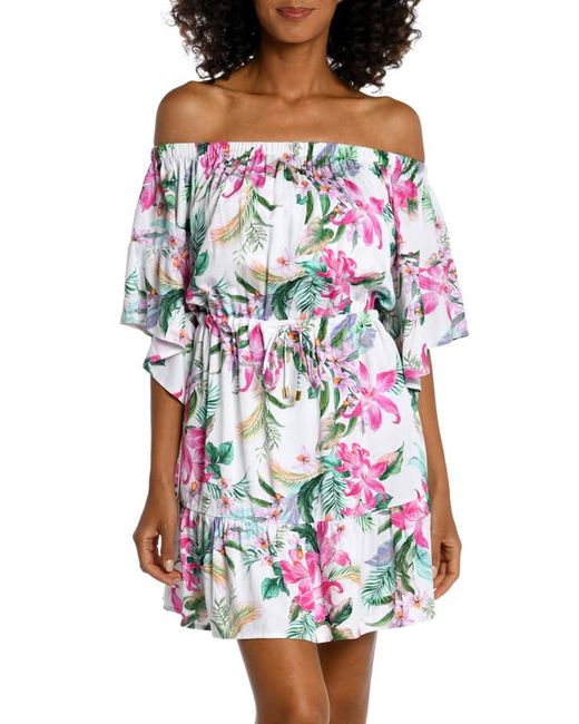 La Blanca Mystic Off the Shoulder Cover-Up Minidress in at