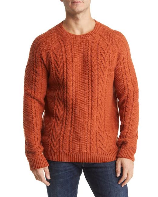 Schott Heavyweight Wool Cable Fisherman Sweater in at