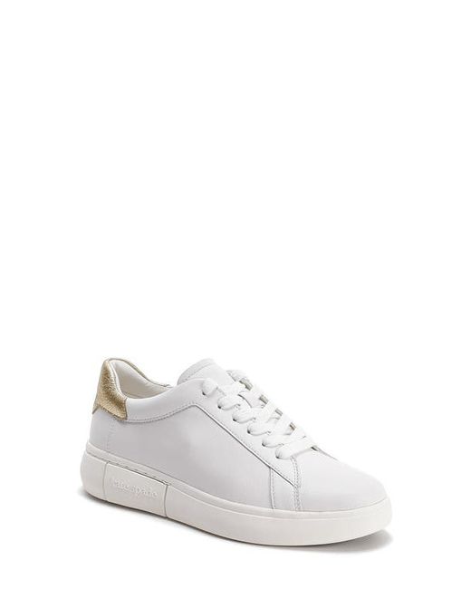 Kate Spade New York lift platform sneaker in Optic Pale Gold Leather at