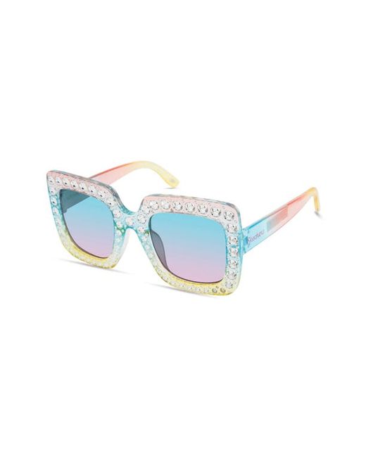 Skechers 45mm Gradient Crystal Embellished Square Sunglasses in Crystal/Other/Gradient Smoke at
