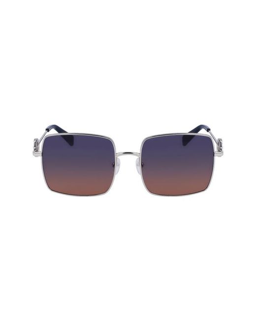 Longchamp Medallion 55mm Gradient Square Sunglasses in Petrol Brown at