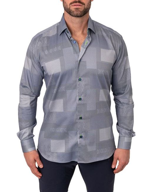 Maceoo Fibonacci Patches Cotton Button-Up Shirt at