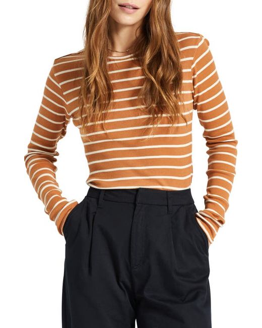 Brixton Tennessee Stripe Long Sleeve Rib Top in at