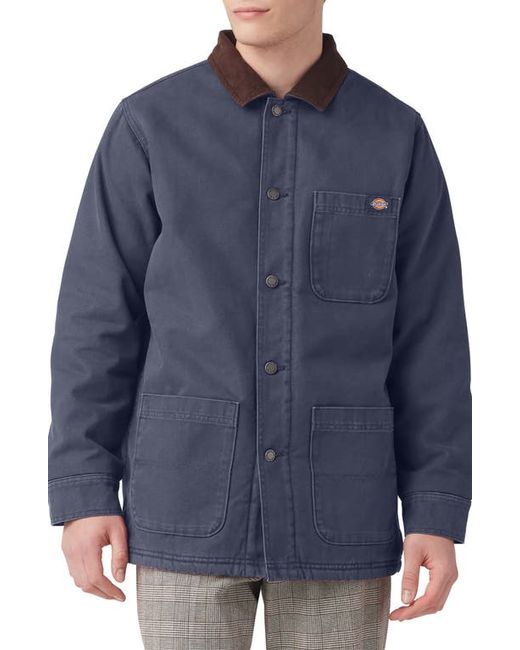Dickies Stonewashed Duck Fleece Lined Chore Coat in at