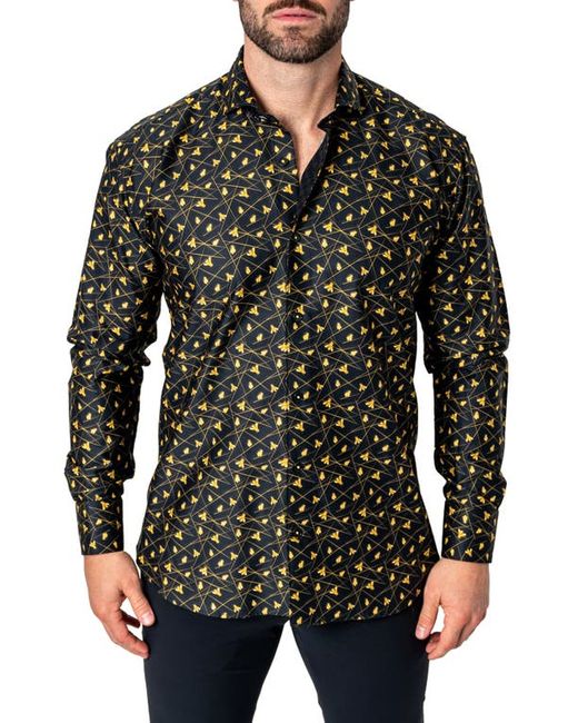 Maceoo Fibonacci Regular Fit Beehive Button-Up Shirt at