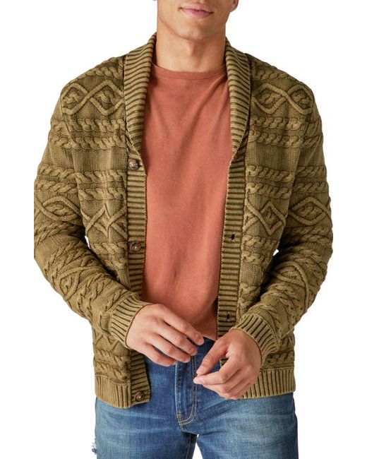 Lucky Brand Shawl Collar Cable Stitch Cardigan in at