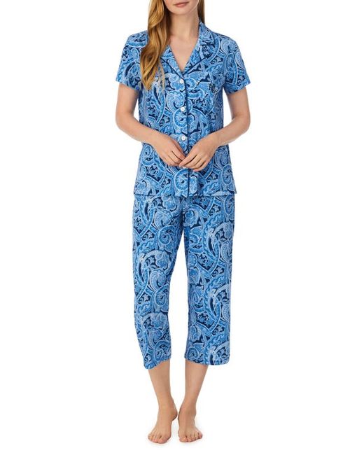 Lauren Ralph Lauren Print Short Sleeve Knit Pajama Set in at