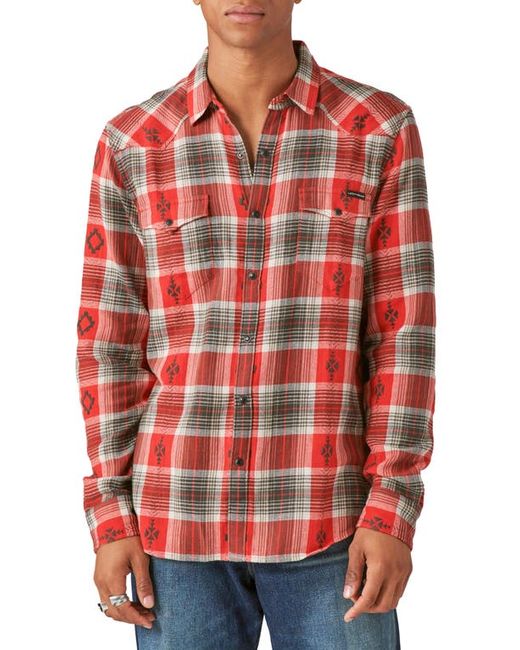 Lucky Brand Plaid Dobby Western Snap-Up Shirt in at