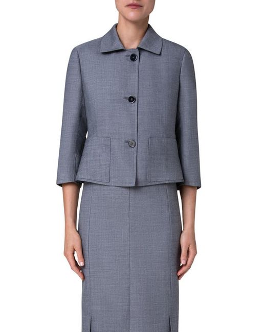 Akris Gio Three-Button Wool Blend Jacket in at