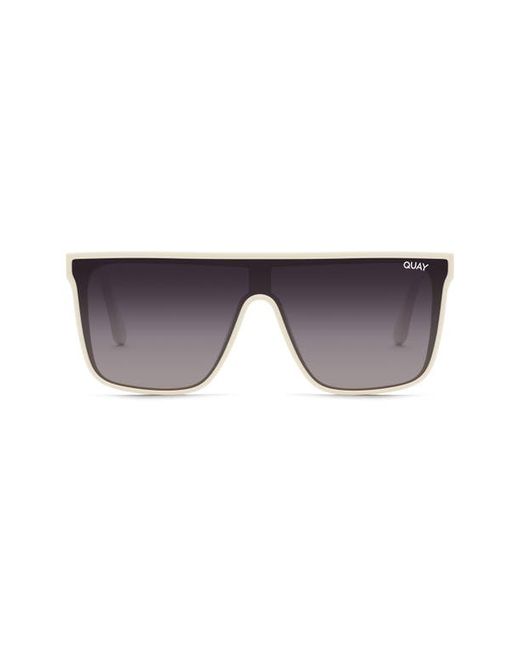 Quay Australia Nightfall 52mm Polarized Shield Sunglasses in Black Fade at