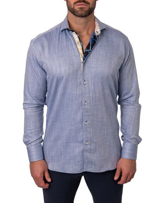 Maceoo Einstein FlamBlue Contemporary Fit Button-Up Shirt at