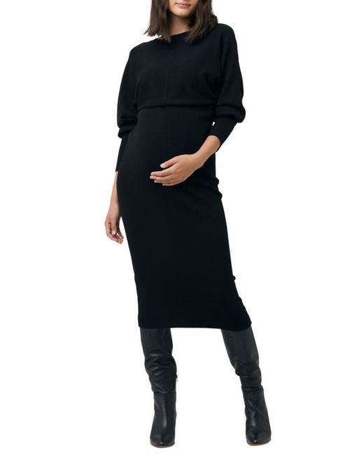 Ripe Maternity Sloan Long Sleeve Rib Stitch Maternity Dress in at