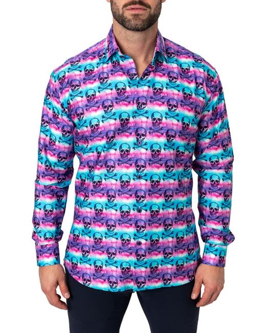 Maceoo Fibonacci Regular Fit Skulldye Button-Up Shirt at