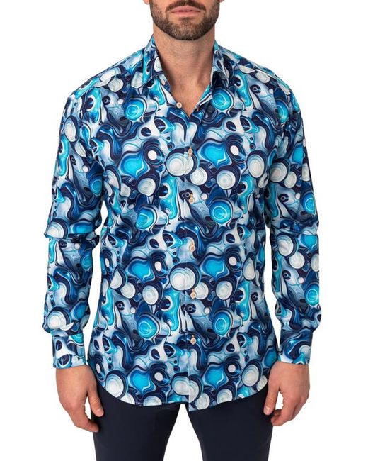 Maceoo Fibonacci Regular Fit Bubbleout Button-Up Shirt at