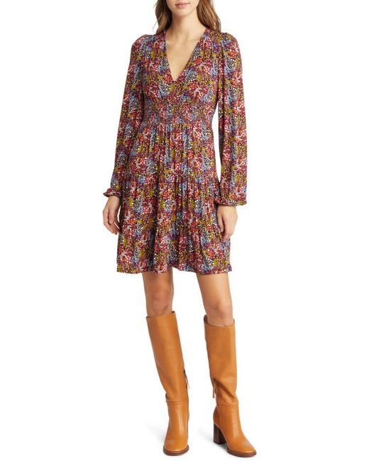 Boden Floral Long Sleeve Smock Waist Dress in at