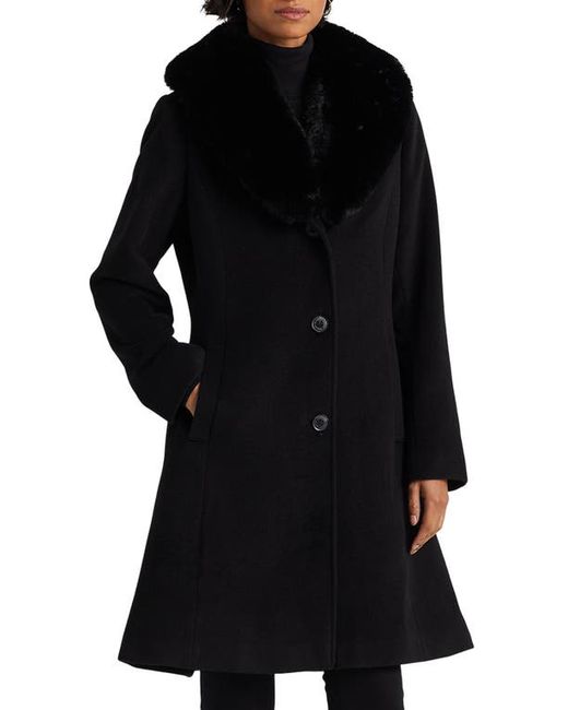 Lauren Ralph Lauren Faux Fur Shawl Collar Wool Blend Coat in at
