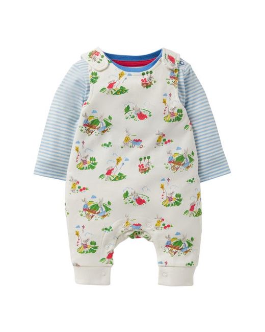 Mini Boden Stripe Tee Overalls Set in at