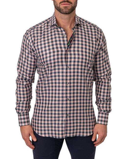 Maceoo Einstein Squares Regular Fit Plaid Button-Up Shirt at
