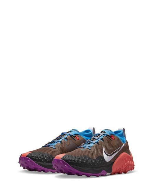 Nike Wildhorse 7 Trail Running Shoe in Ironstone/Blue/Black/Grape at