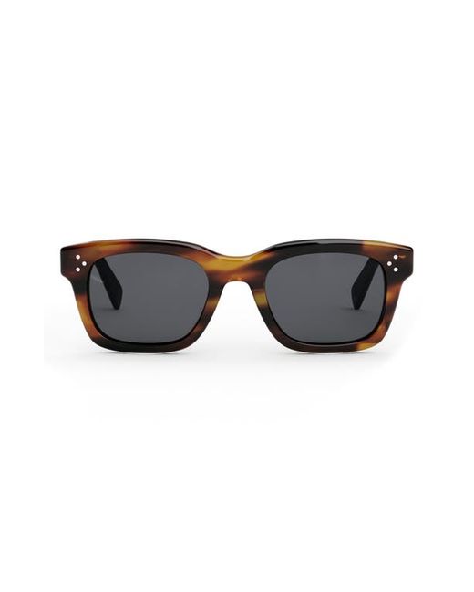 Celine Bold 3 Dots 50mm Square Sunglasses in Havana/Other Smoke at