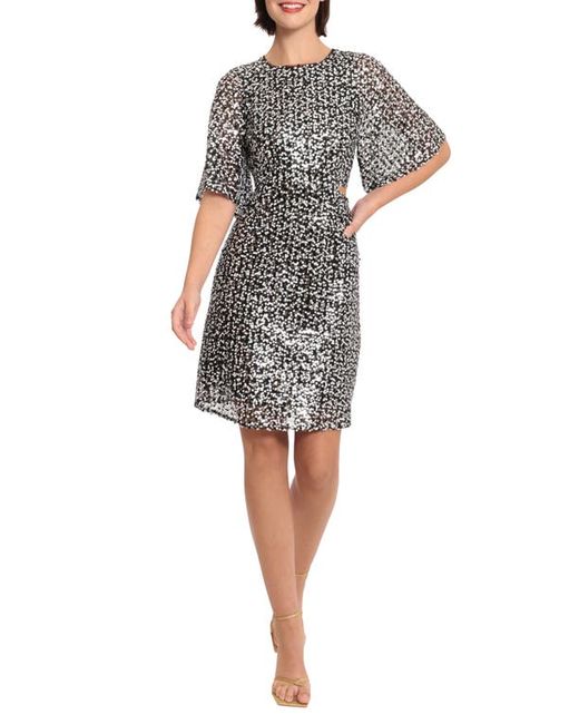 Donna Morgan For Maggy Cutout Waist Sequin Cocktail Minidress in at