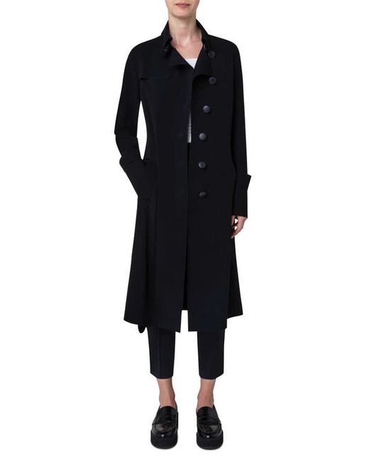 Akris Punto Laser Cut Technical Crepe Trench Coat in at