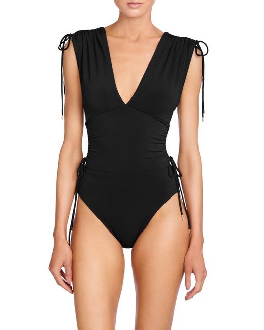 Robin Piccone Aubrey V-Neck One-Piece Swimsuit in at