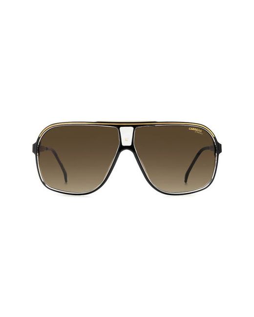 Carrera Grand Prix 64mm Polarized Navigator Sunglasses in Black Gold Gradient at