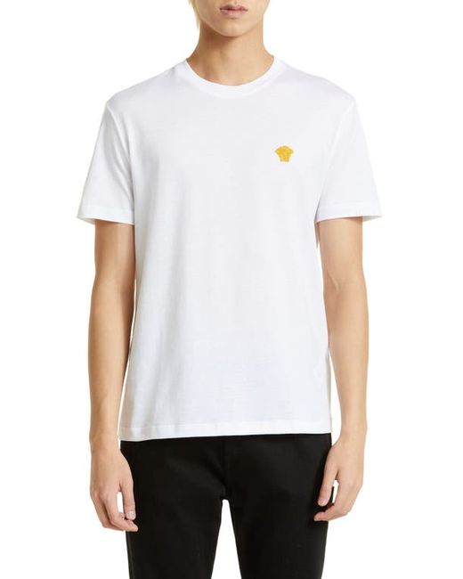 Versace Embroidered Medusa Cotton T-Shirt in at