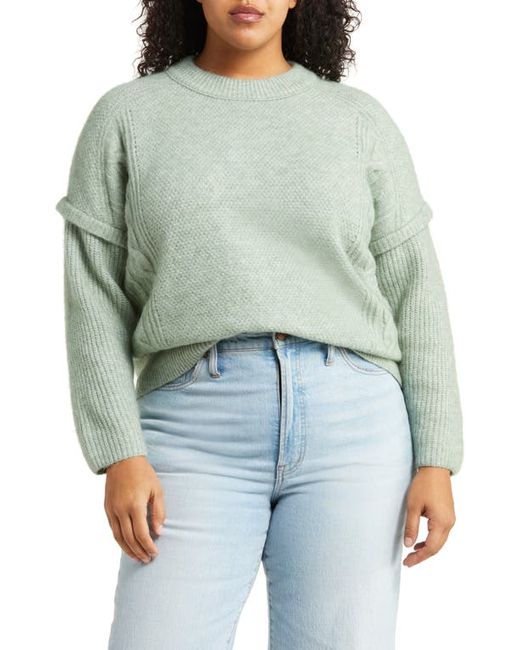 Madewell Cable Stitch Crewneck Sweater in at